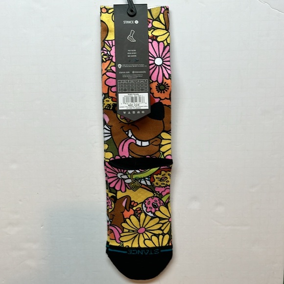 STANCE X Scooby-Doo Snackin Scoobs Floral Crew Casual Socks Men's SZ L 9-13 - Picture 6 of 11